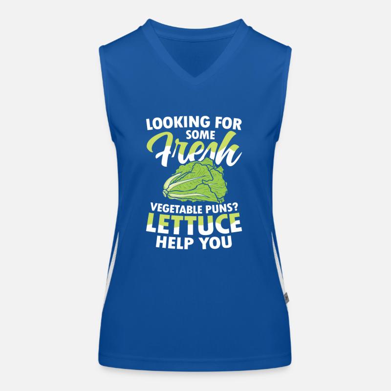 Looking For Some Fresh Vegetable Puns Lettuce Funktionelles Kontrast-Tank Top für Frauen