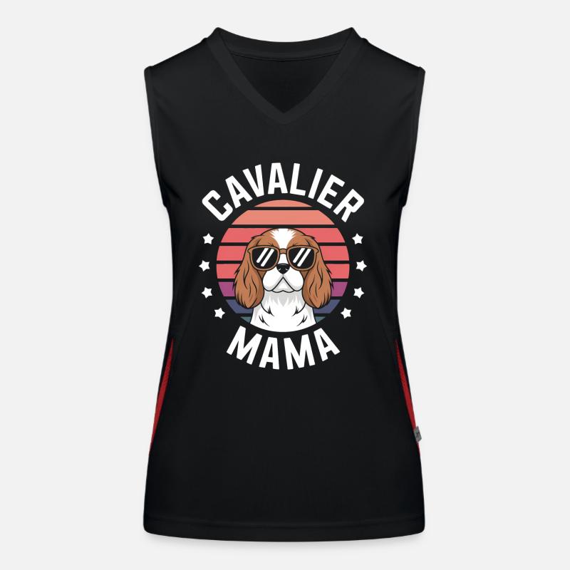 Cavalier King Charles Spaniel Disant Maman Cadeau Débardeur respirant contrasté Femme