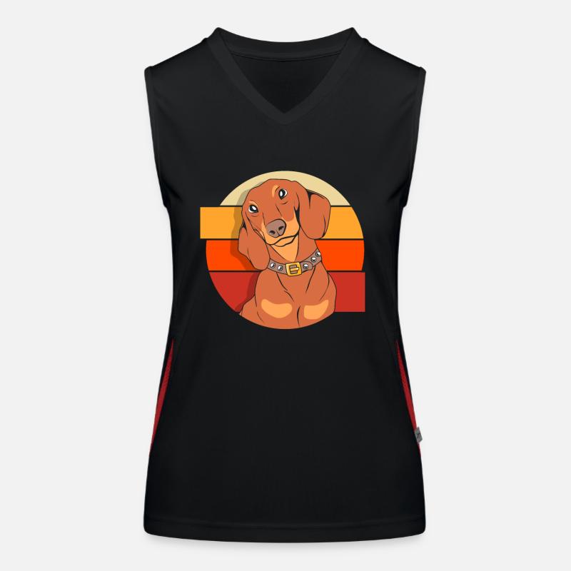 Dackel Funktionelles Kontrast-Tank Top für Frauen