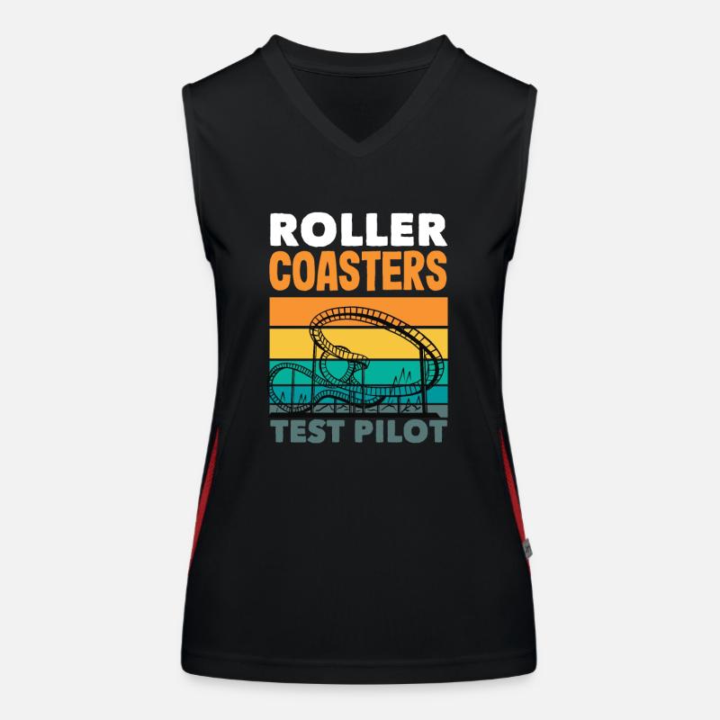 Achterbahn Testpilot Abenteuer Funktionelles Kontrast-Tank Top für Frauen