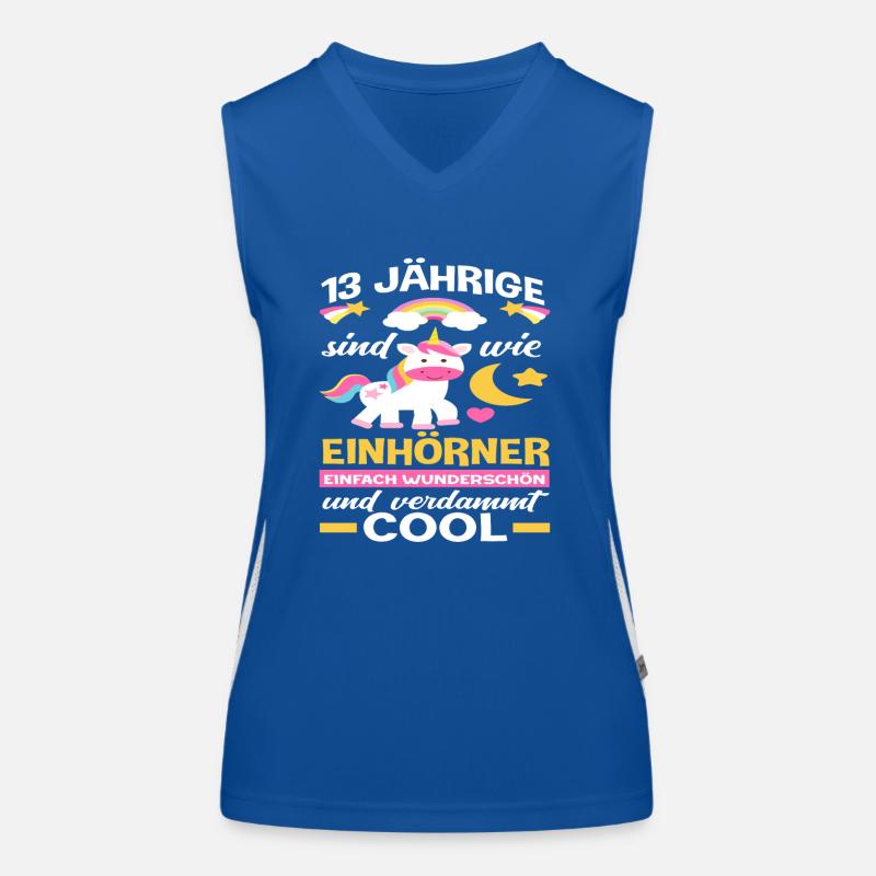 13. Geburtstag Einhorn Mädchen Funktionelles Kontrast-Tank Top für Frauen