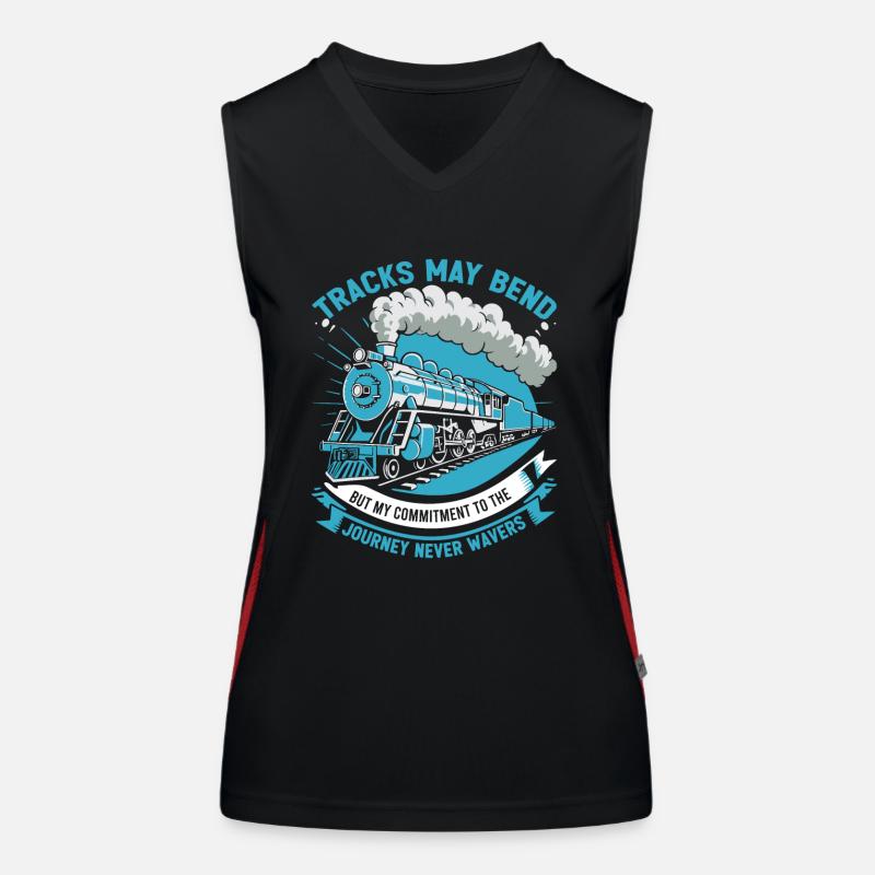 Tracks may bend, but my commitment to the journey Women's Functional Contrast Tank Top