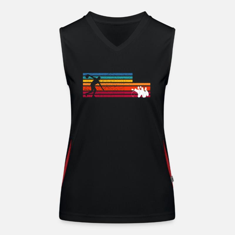 Bowling Retro Style for Bowling Lovers Women's Functional Contrast Tank Top