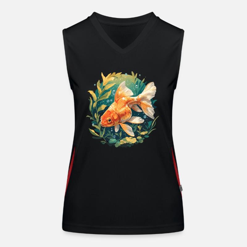 poisson rouge Débardeur respirant contrasté Femme