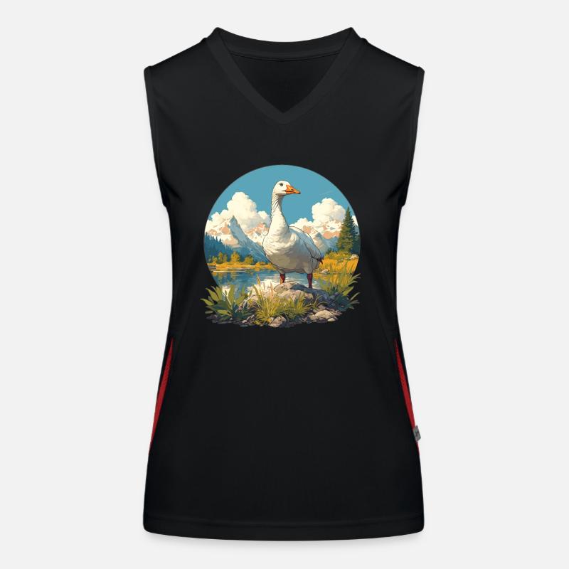 Gänse Gans Funktionelles Kontrast-Tank Top für Frauen
