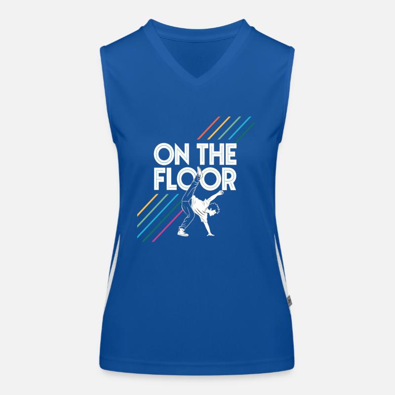 On The Floor – Cooles Breakdance Design Funktionelles Kontrast-Tank Top für Frauen