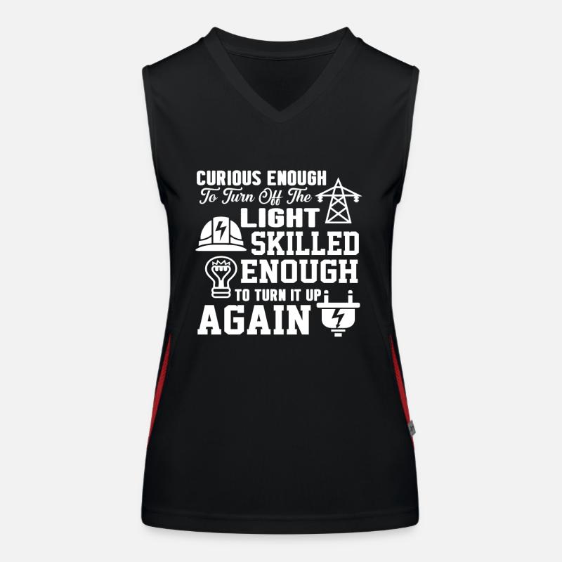 Lineman Skilled Enough To Turn Up The Light Women's Functional Contrast Tank Top