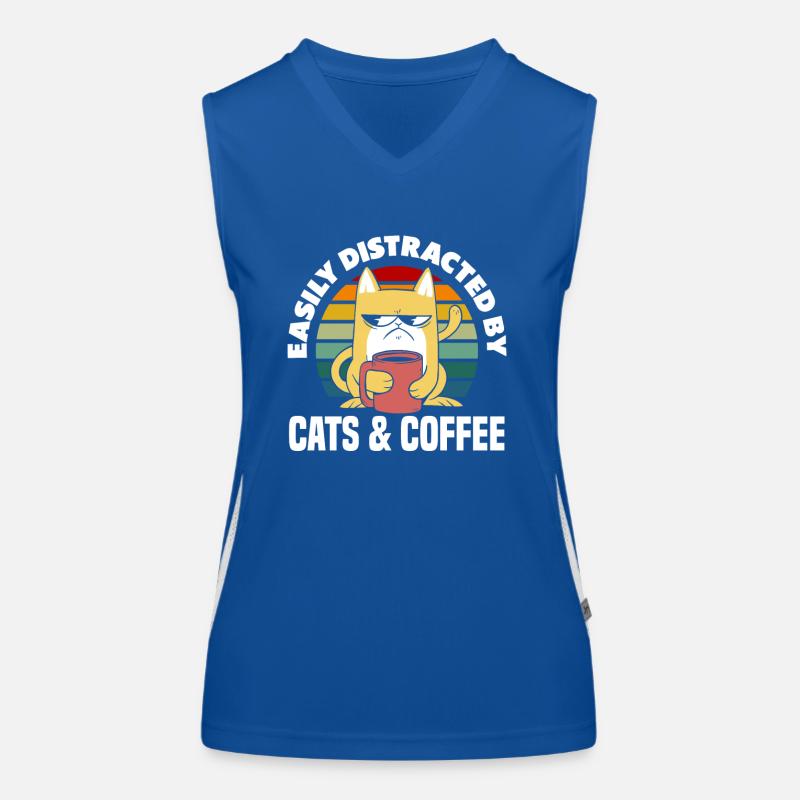 Chats et amateurs de café : simplement distraits Débardeur respirant contrasté Femme