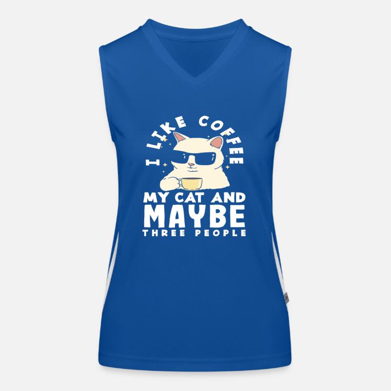 Coffee Lover Cat And Maybe Three Women's Functional Contrast Tank Top