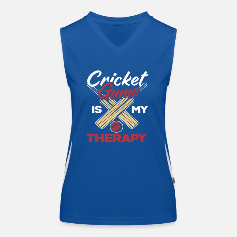 Cricket Player Game Is My Therapy Women's Functional Contrast Tank Top