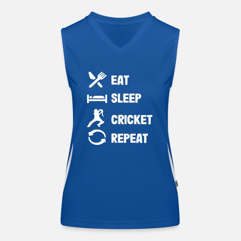 Manger dormir joueur de cricket répéter Débardeur respirant contrasté Femme