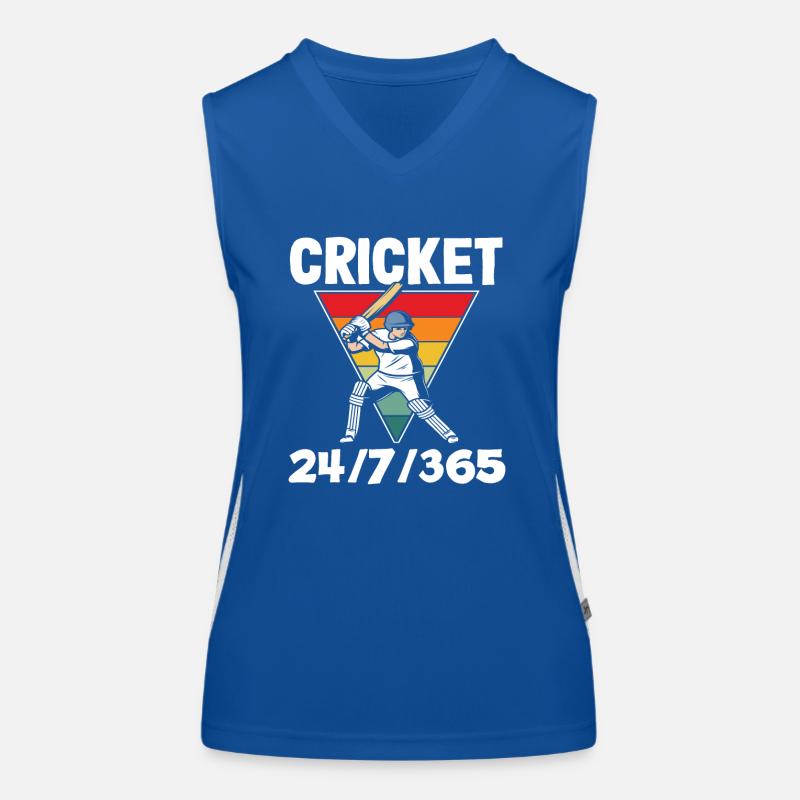 Cricket Player 24/7/365 Retro Look Women's Functional Contrast Tank Top
