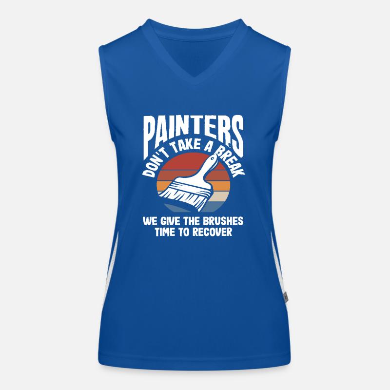 Painters give the brushes breaks Women's Functional Contrast Tank Top