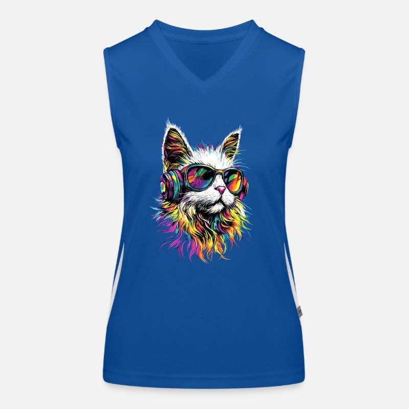 Chat Angora Blanc Chat Angora Chats Angora Mignons Débardeur respirant contrasté Femme