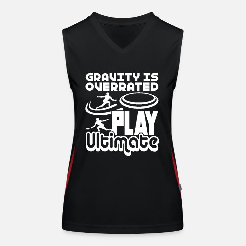Ultimate Frisbee Gravity Is Overrated Women's Functional Contrast Tank Top