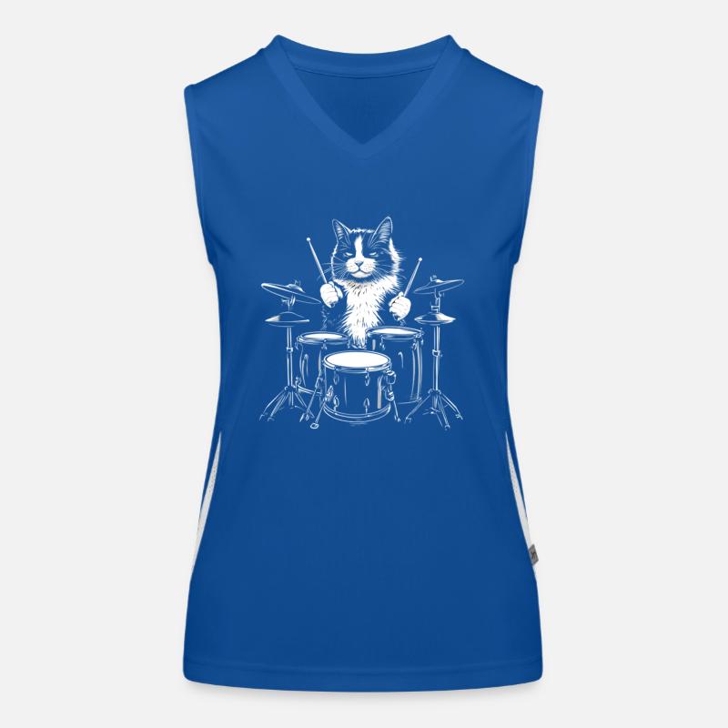 Illustration de batteur de chat : Cool Cat On Débardeur respirant contrasté Femme