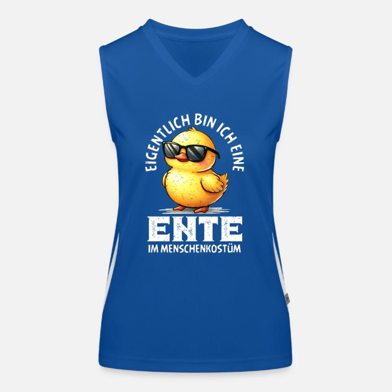 Karneval Kostüm EIGENTLICH BIN ICH EINE ENTE Funktionelles Kontrast-Tank Top für Frauen