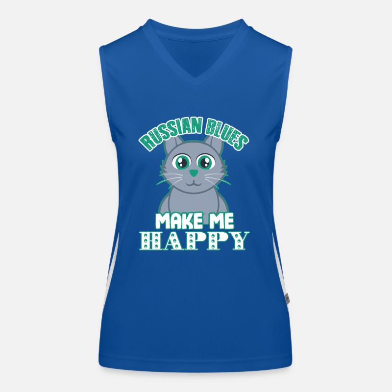 Russian Blues Make Me Happy Women's Functional Contrast Tank Top