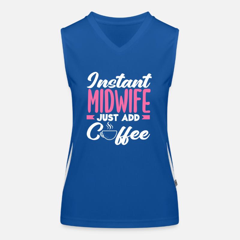 Sofort Hebamme Einfach Kaffee Hinzufügen Funktionelles Kontrast-Tank Top für Frauen
