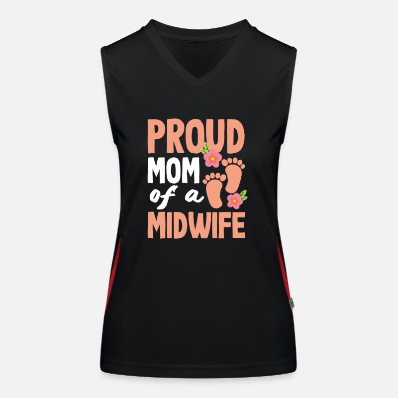 Stolze Mutter Einer Hebamme Funktionelles Kontrast-Tank Top für Frauen