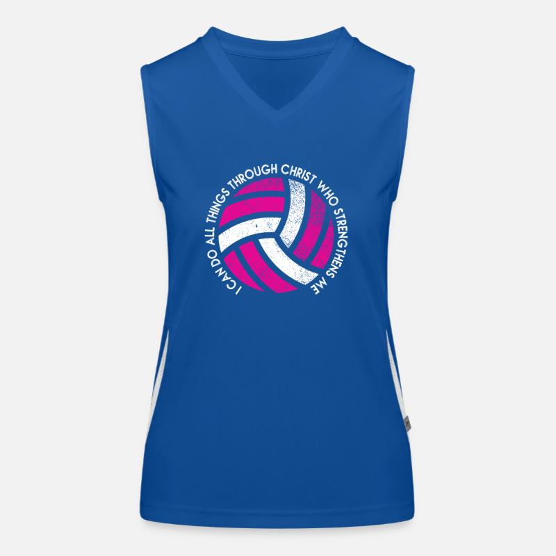 Mit Volleyball kann ich alles machen Funktionelles Kontrast-Tank Top für Frauen