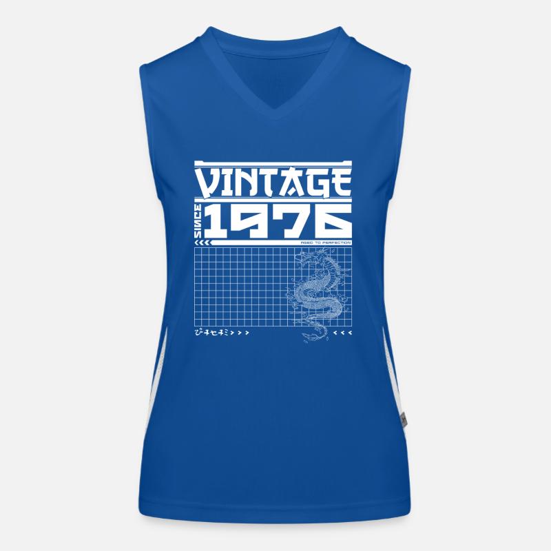 Samurai Power seit 1976 - 49. Geburtstag Drache Funktionelles Kontrast-Tank Top für Frauen