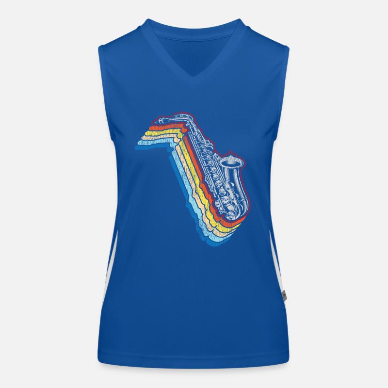 Saxophone Retro Vintage Funktionelles Kontrast-Tank Top für Frauen