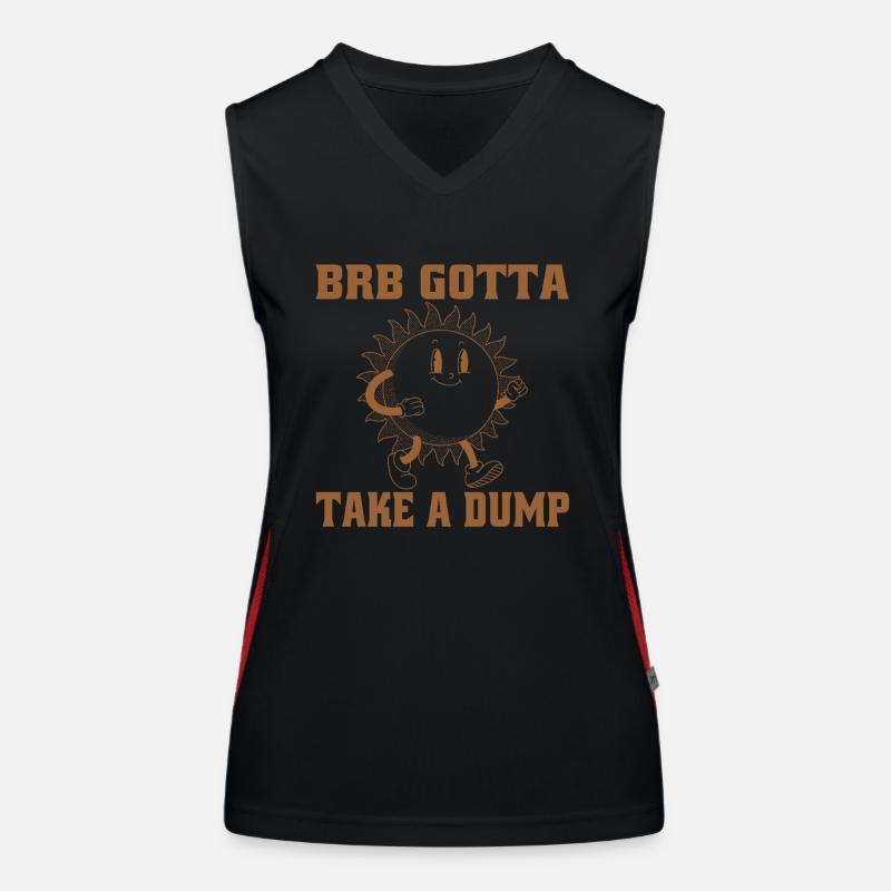 BRB Gotta Take A Dump Lustige Blume Illustration Funktionelles Kontrast-Tank Top für Frauen