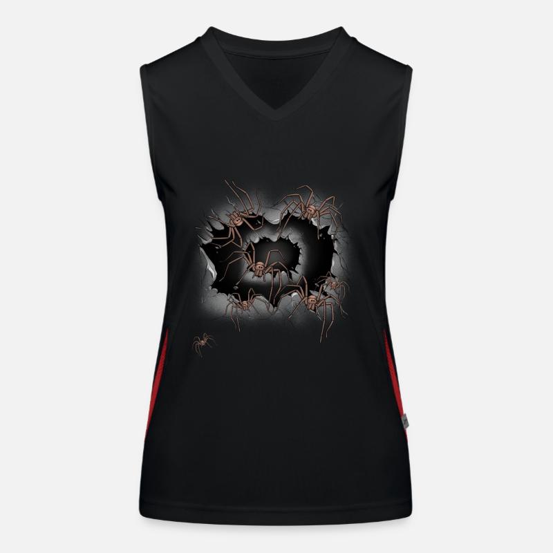 Halloween Spiders Animals Spider Phobia Panic Women's Functional Contrast Tank Top