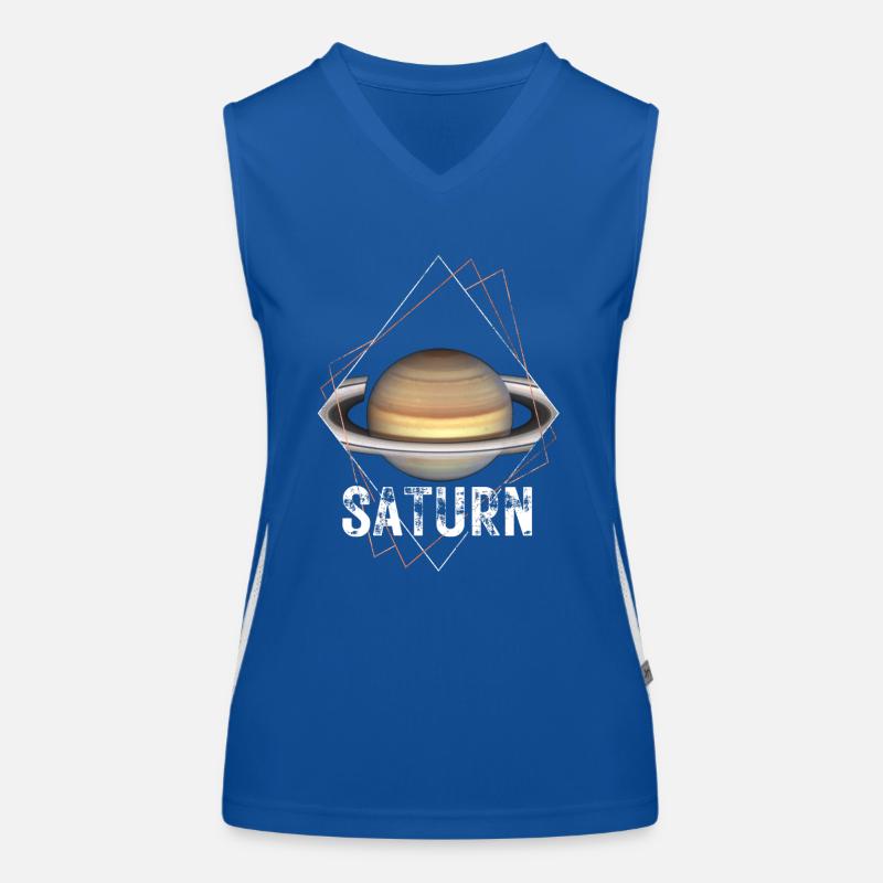 Saturne, planète, système solaire Débardeur respirant contrasté Femme