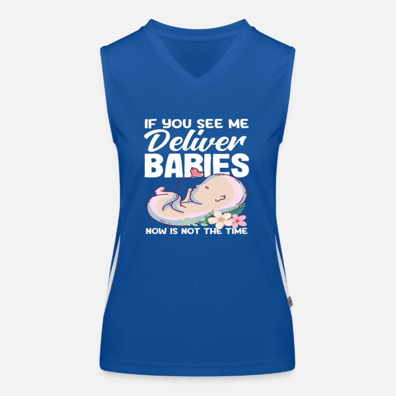 Hebamme Sieht Man Mich Babys Entbinden Funktionelles Kontrast-Tank Top für Frauen