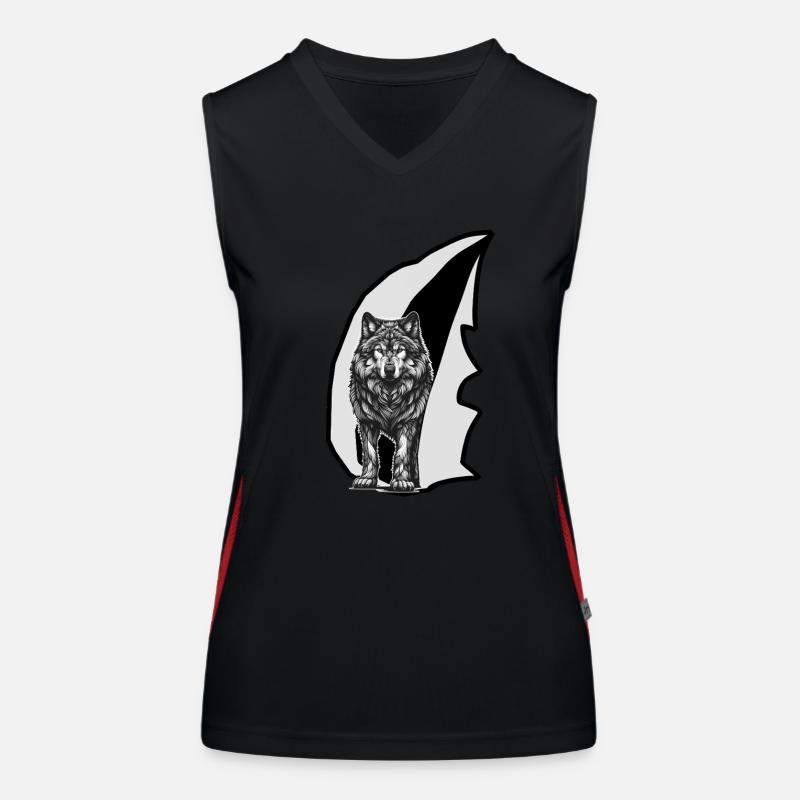 Wolf Wolves She-Wolf Women's Functional Contrast Tank Top