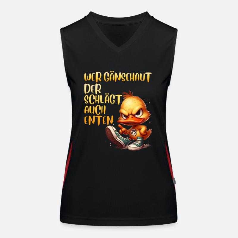 Entenkostüm WER GÄNSEHAUT DER SCHLÄGT AUCH Funktionelles Kontrast-Tank Top für Frauen