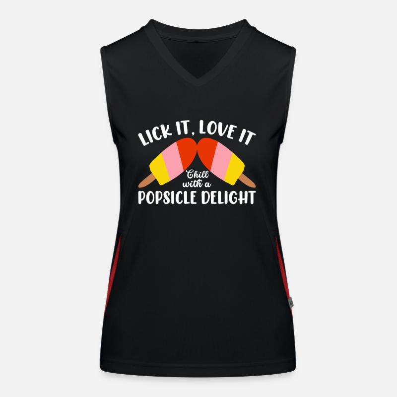 Glace d’été Popsicle Drôle Crème Glacée Plage Pool Party Débardeur respirant contrasté Femme