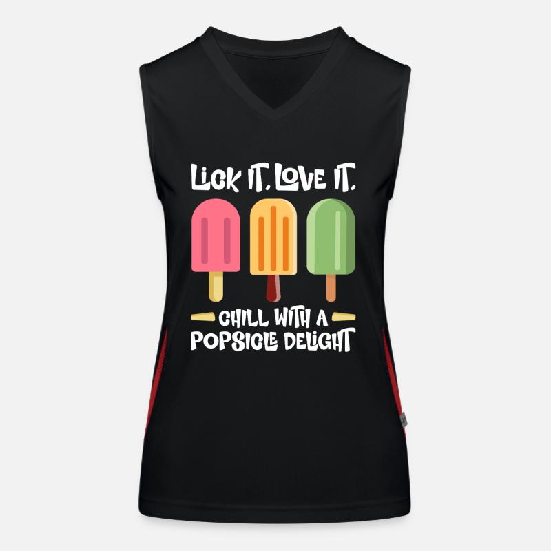 Glace d’été Popsicle Drôle Crème Glacée Plage Pool Party Débardeur respirant contrasté Femme