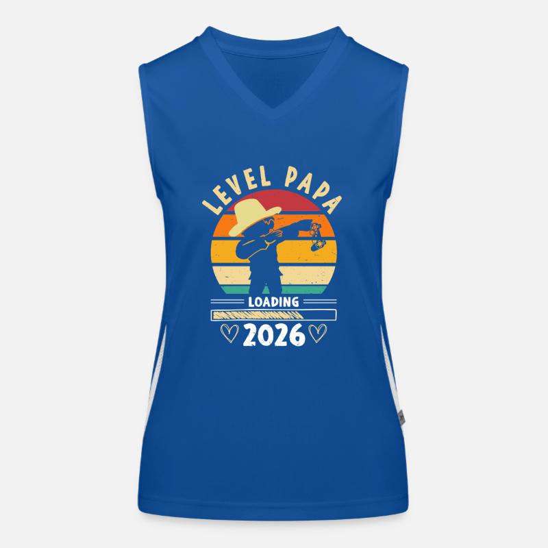 Level Complete Papa 2026 Loading Werdender Papa Funktionelles Kontrast-Tank Top für Frauen