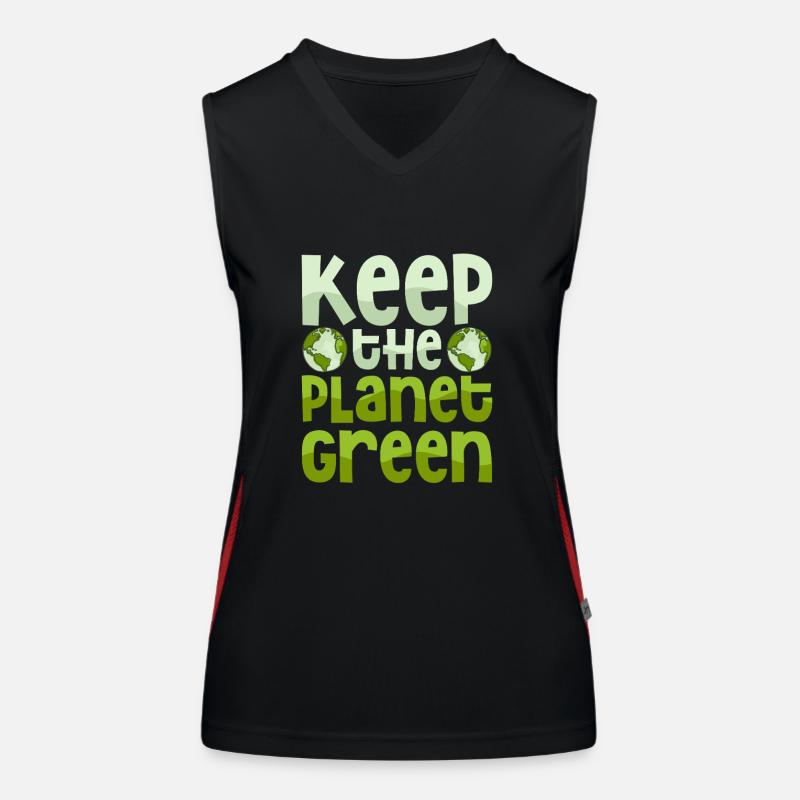Keep The Planet Green Earth Day Planet Funktionelles Kontrast-Tank Top für Frauen