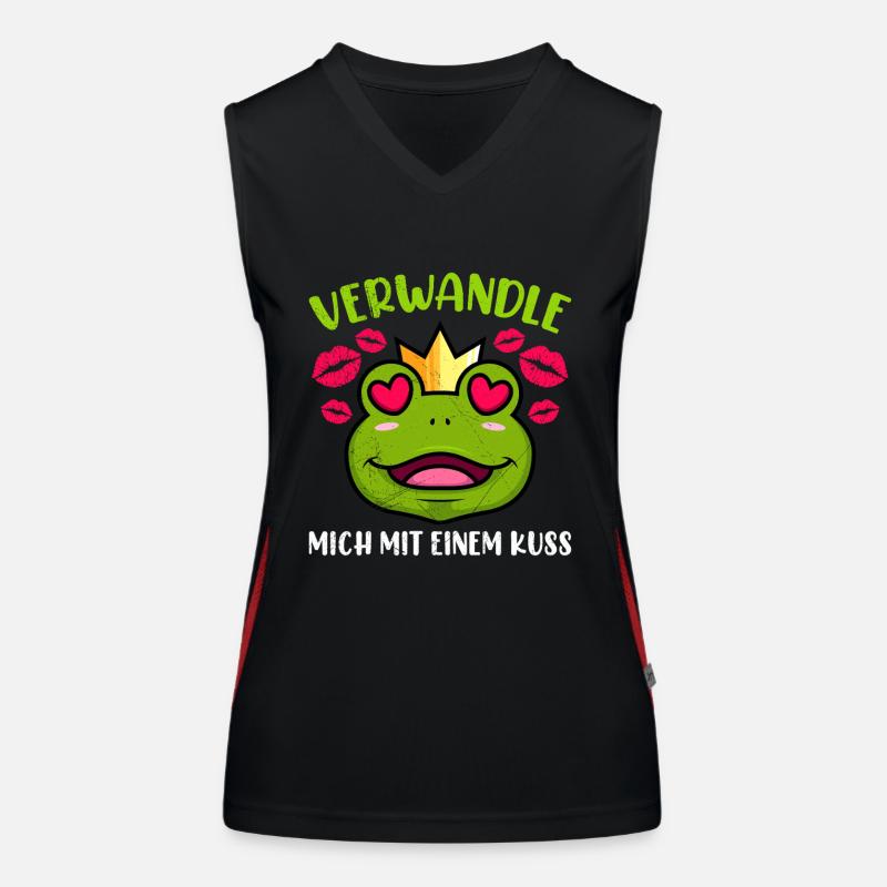 Froschkönig VERWANDLE MICH MIT EINEM KUSS Funktionelles Kontrast-Tank Top für Frauen