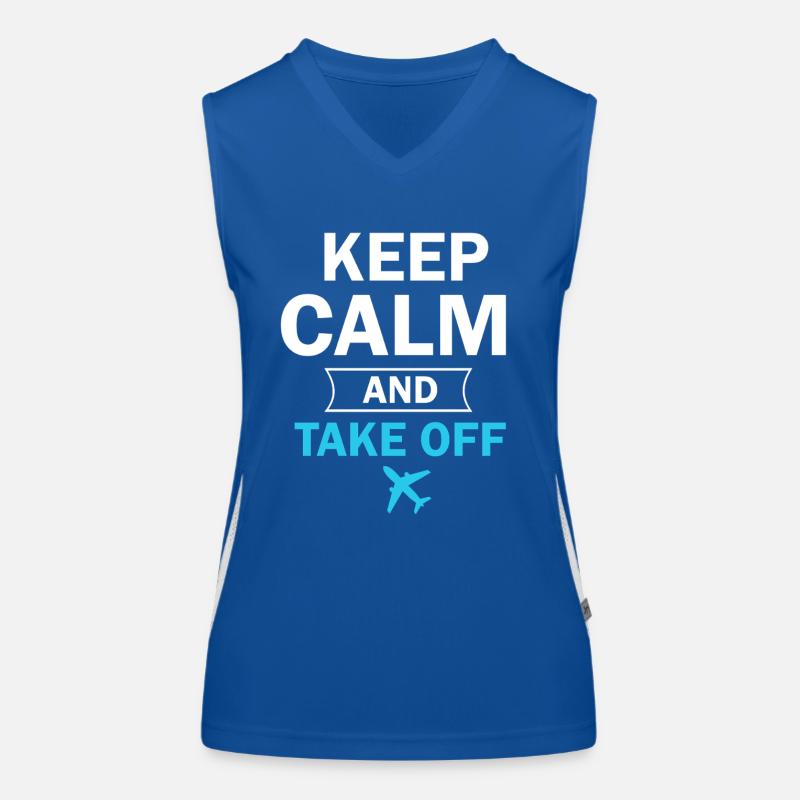 Keep Calm And Take Off Fun Vacation Women's Functional Contrast Tank Top