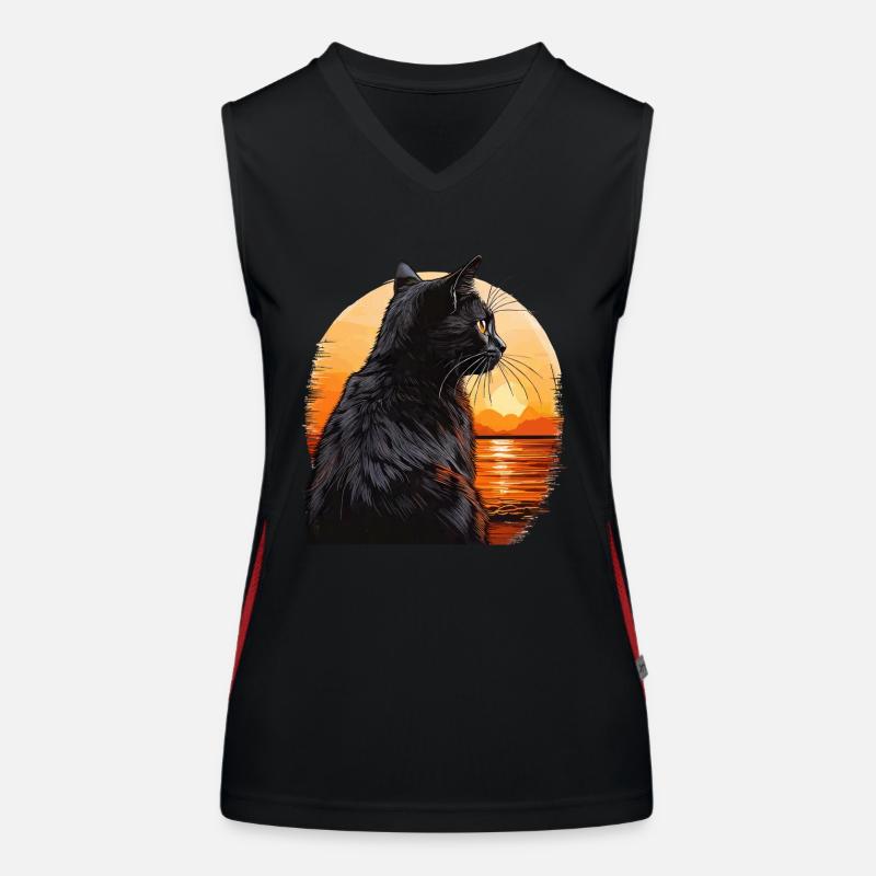 COUCHER DE SOLEIL CHAT Débardeur respirant contrasté Femme