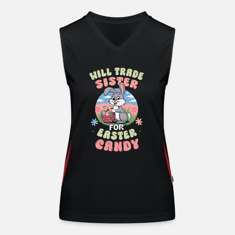 Will Trade Sister for Easter Candy Funktionelles Kontrast-Tank Top für Frauen