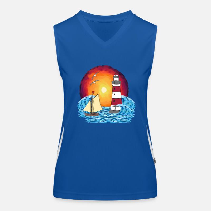 maritim Segelschiff Leuchtturm Schiff Schiffe Funktionelles Kontrast-Tank Top für Frauen