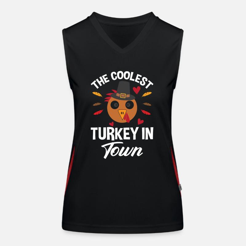 Trruthahn Thanksgiving Lustig Design Funktionelles Kontrast-Tank Top für Frauen