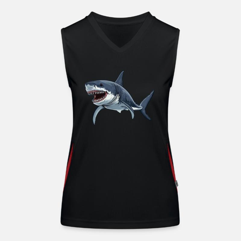 Grands requins blancs Grand requin blanc Débardeur respirant contrasté Femme