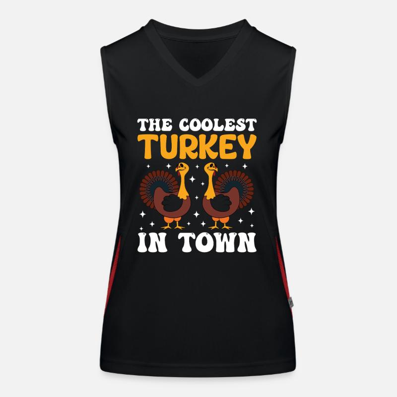 Trruthahn Thanksgiving Lustig Design Funktionelles Kontrast-Tank Top für Frauen
