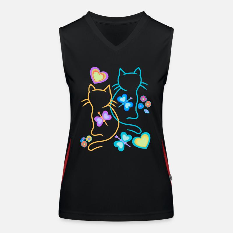 Chat Chats Chaton Débardeur respirant contrasté Femme