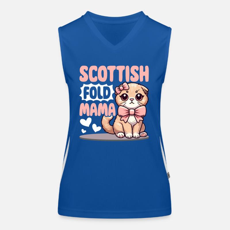Scottish Fold Mama – Cat Lover Design Women's Functional Contrast Tank Top