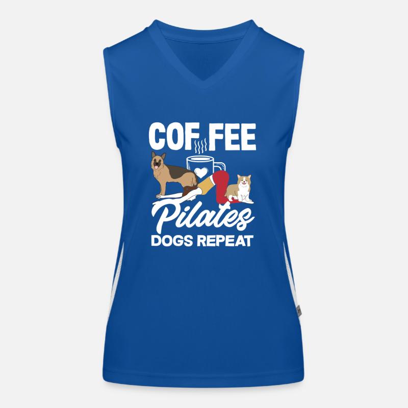 Pilates Café Chiens Répéter Fun Débardeur respirant contrasté Femme