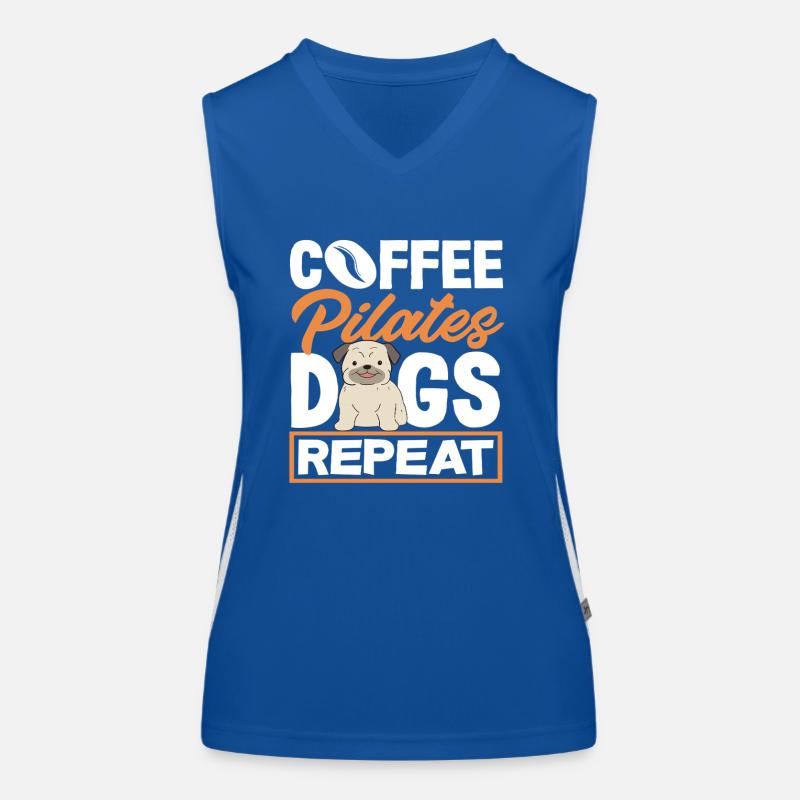 Pilates Coffee Dogs Repeat Women's Functional Contrast Tank Top