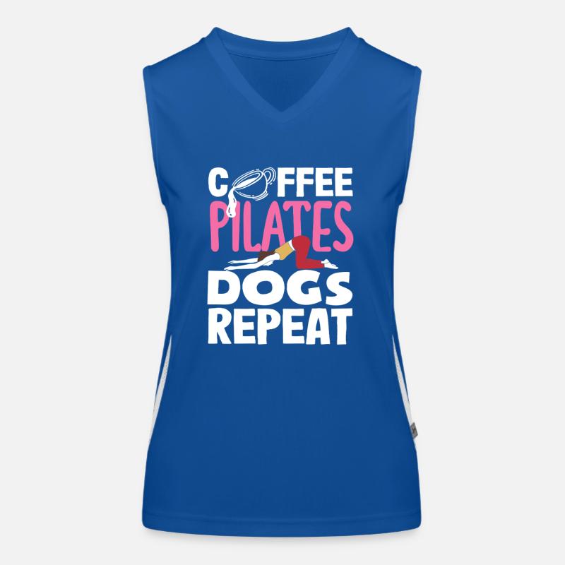 Pilates Kaffee Hunde Wiederholen Funktionelles Kontrast-Tank Top für Frauen